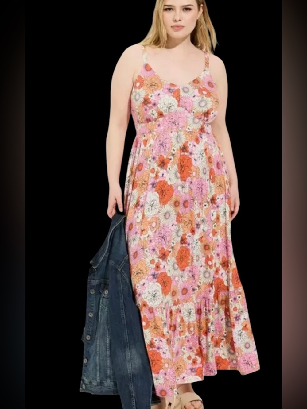 NWT Torrid Tiered Maxi in Retro Floral Almond Blossom Size 2X
